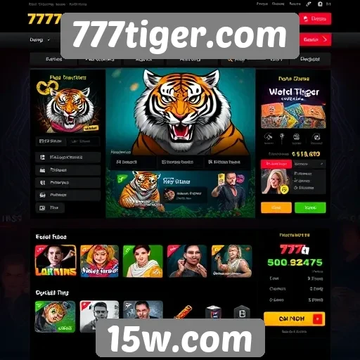 Interface do usuário do 777tiger.com para jogadores
